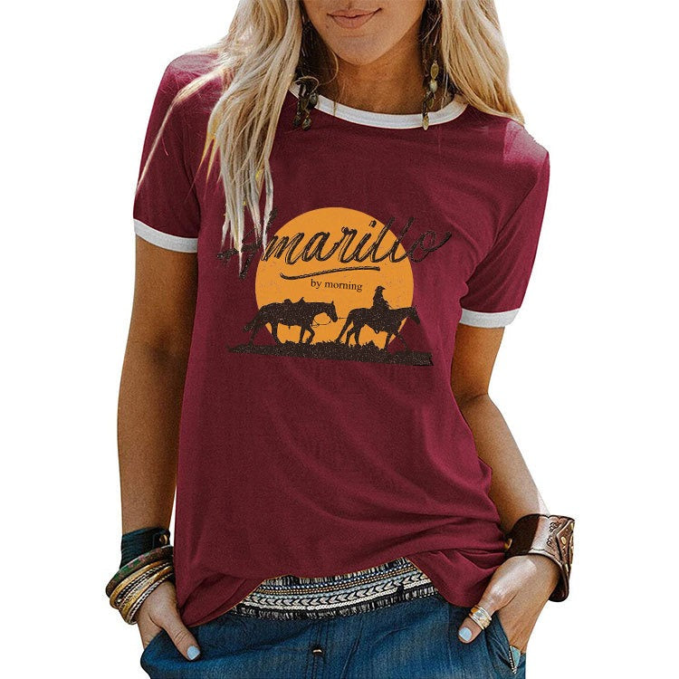 Amarillo Retro Women's Fashion T-Shirt – Country Charm with a Vintage Flair