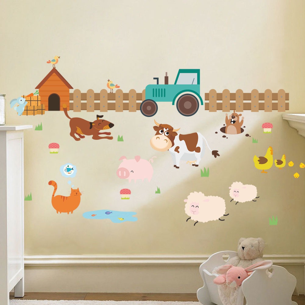 Large Farm Animal Decor PVC Wall Sticker - Add a Wholesome Touch to Any Space!