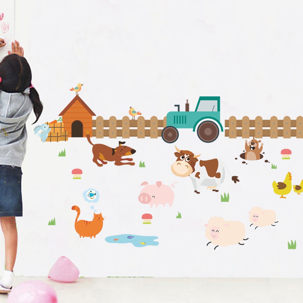 Large Farm Animal Decor PVC Wall Sticker - Add a Wholesome Touch to Any Space!