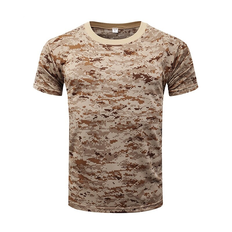 Camouflage Tactical Shirt Short Sleeve Men's Quick Dry Combat T-Shirt Military Army T Shirt Camo Outdoor Hiking Hunting Shirts