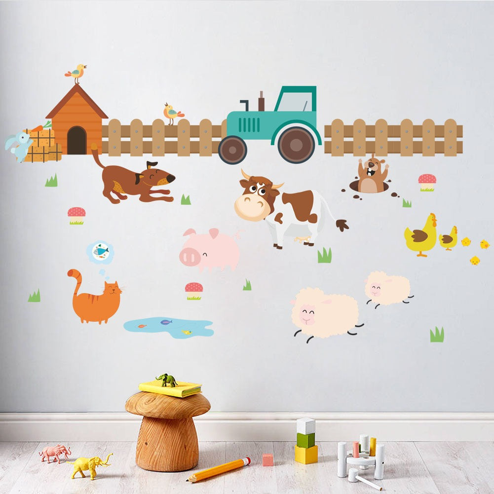 Large Farm Animal Decor PVC Wall Sticker - Add a Wholesome Touch to Any Space!