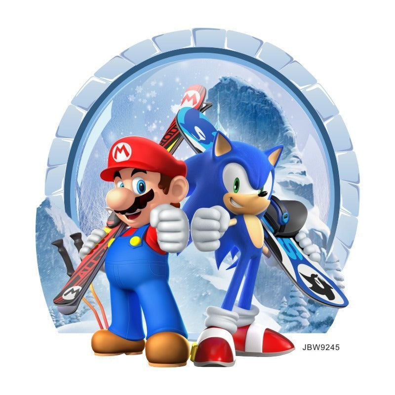 Sonic & Mario Cartoon Wall Stickers - Bring Gaming Heroes to Your Child’s Room!