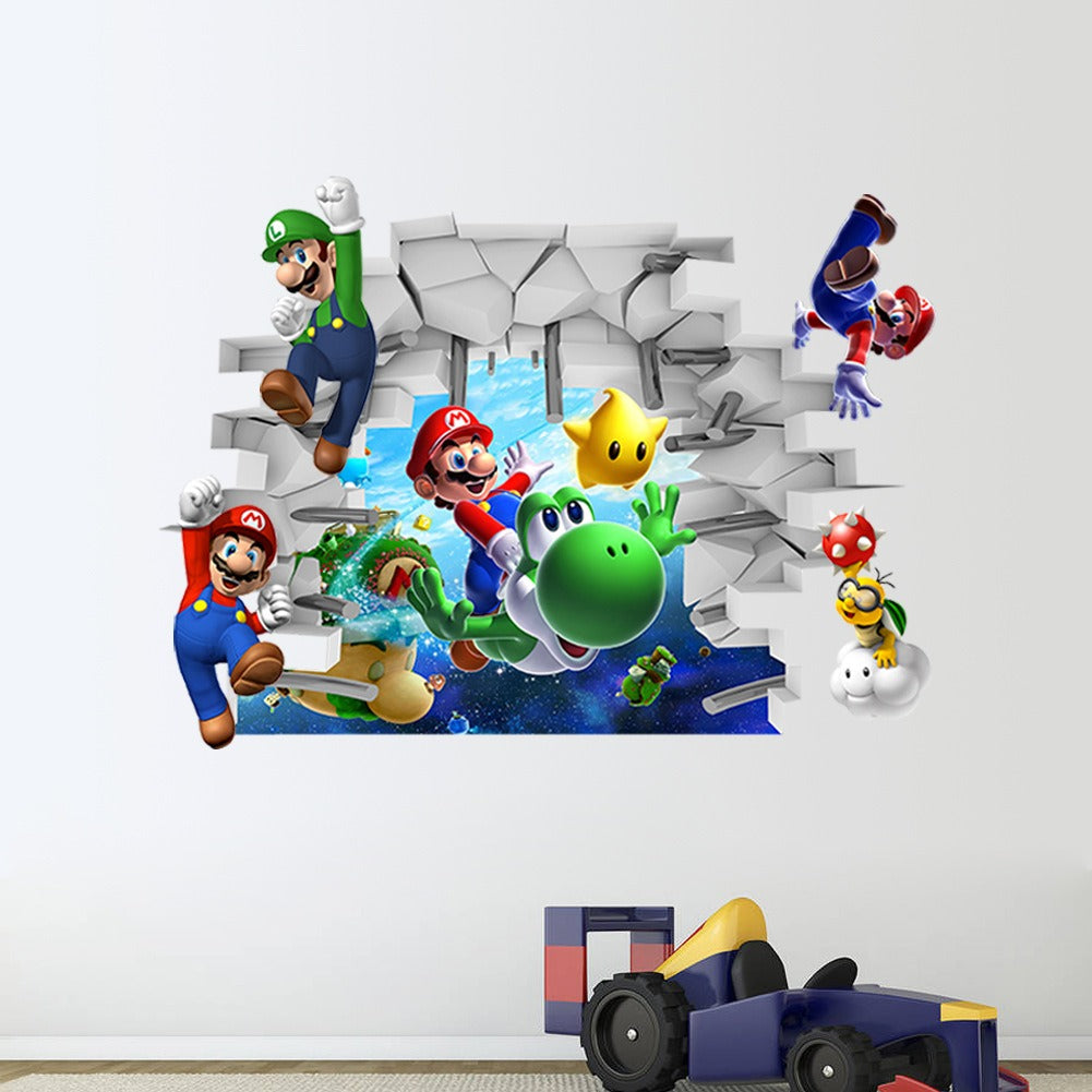 Mario 3D Large Wall Sticker - Level Up Your Child's Room Decor!