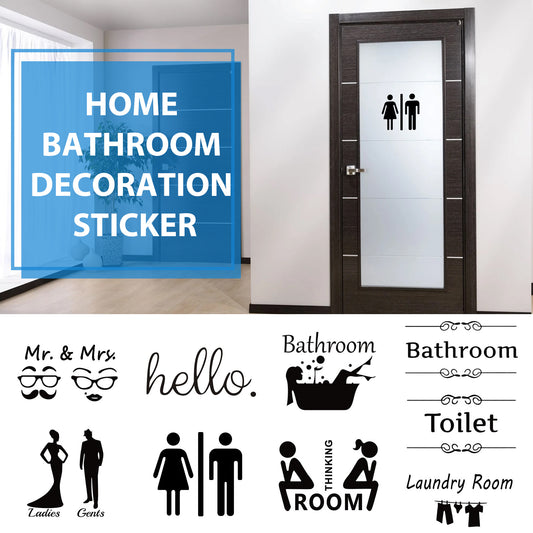 Creative Bathroom Wall & Door Stickers His & Hers - Add Charm and Personality to Your Space!