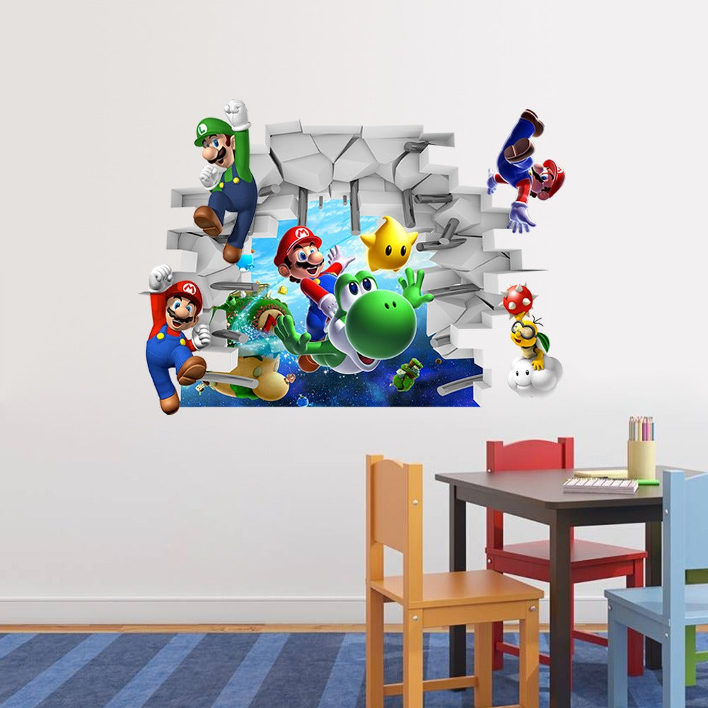 Mario 3D Large Wall Sticker - Level Up Your Child's Room Decor!