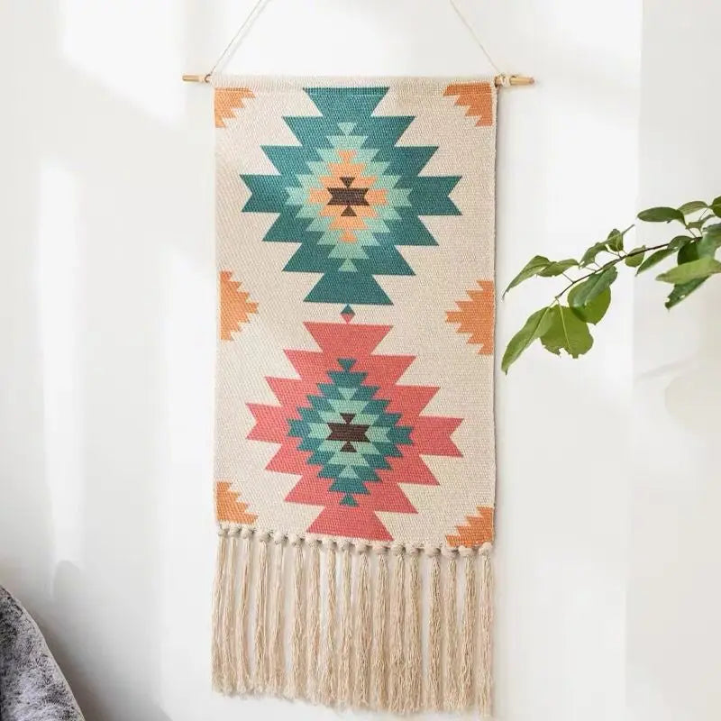 Macrame Wall Hanging Tapestry Cotton Linen Tassel Tapestry Hand Woven