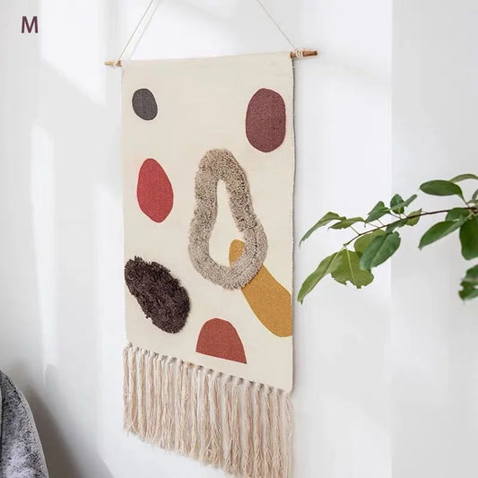 Macrame Wall Hanging Tapestry Cotton Linen Tassel Tapestry Hand Woven