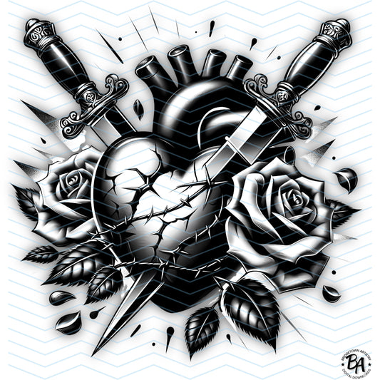 Heart & Dagger Neo-Traditional Tattoo Design [ Digital Download ]