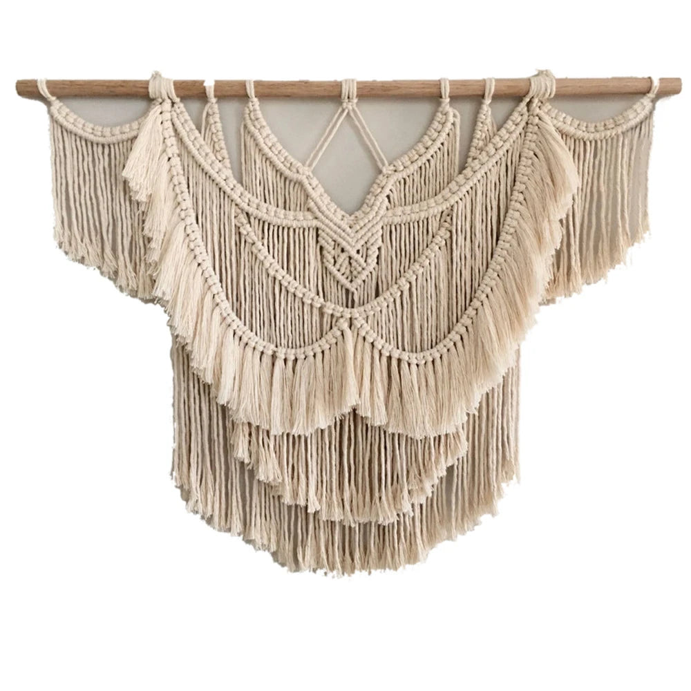 Large Macrame Tapestry – Geometric Bohemian Elegance for Your Walls