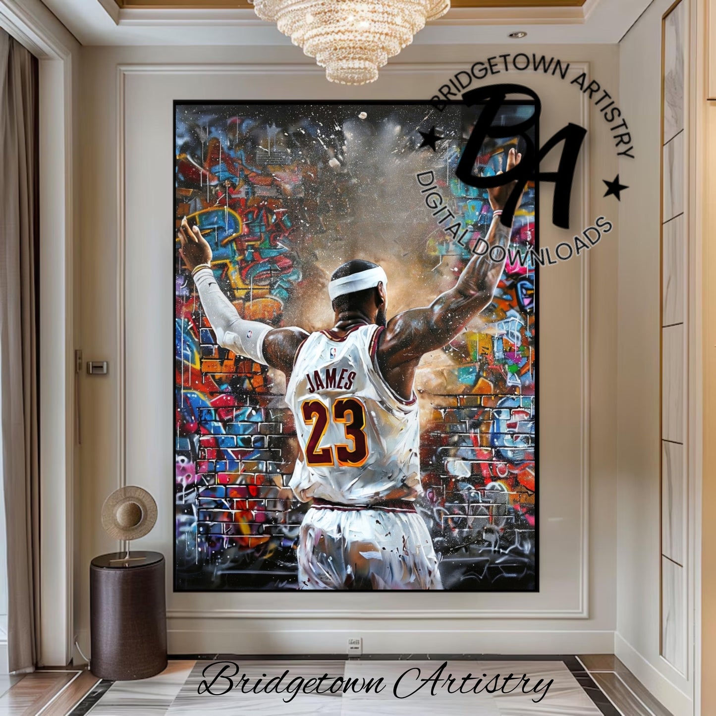 LeBron James Dust Graffiti Street Wall Art [ Digital Download ] NBA