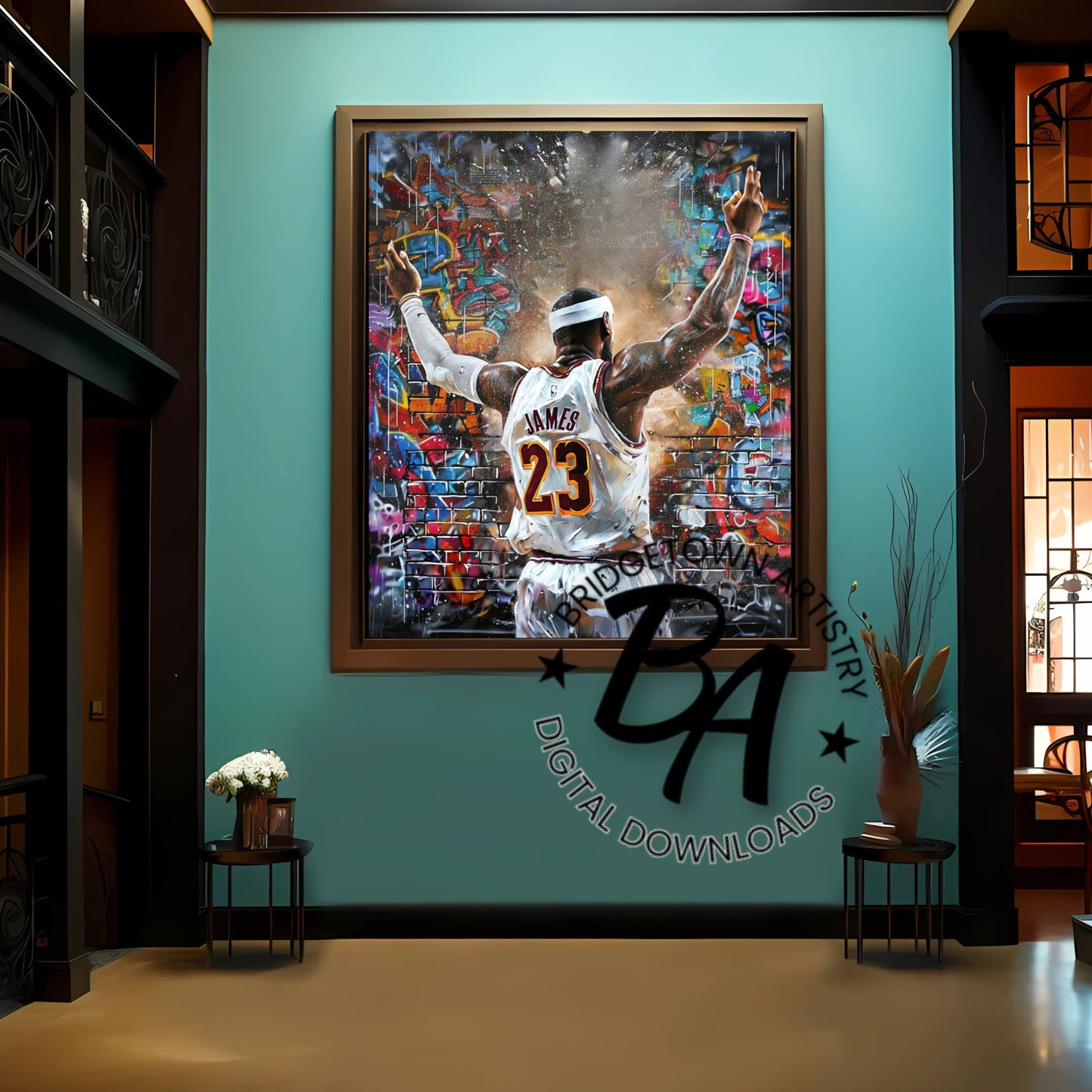 LeBron James Dust Graffiti Street Wall Art [ Digital Download ] NBA