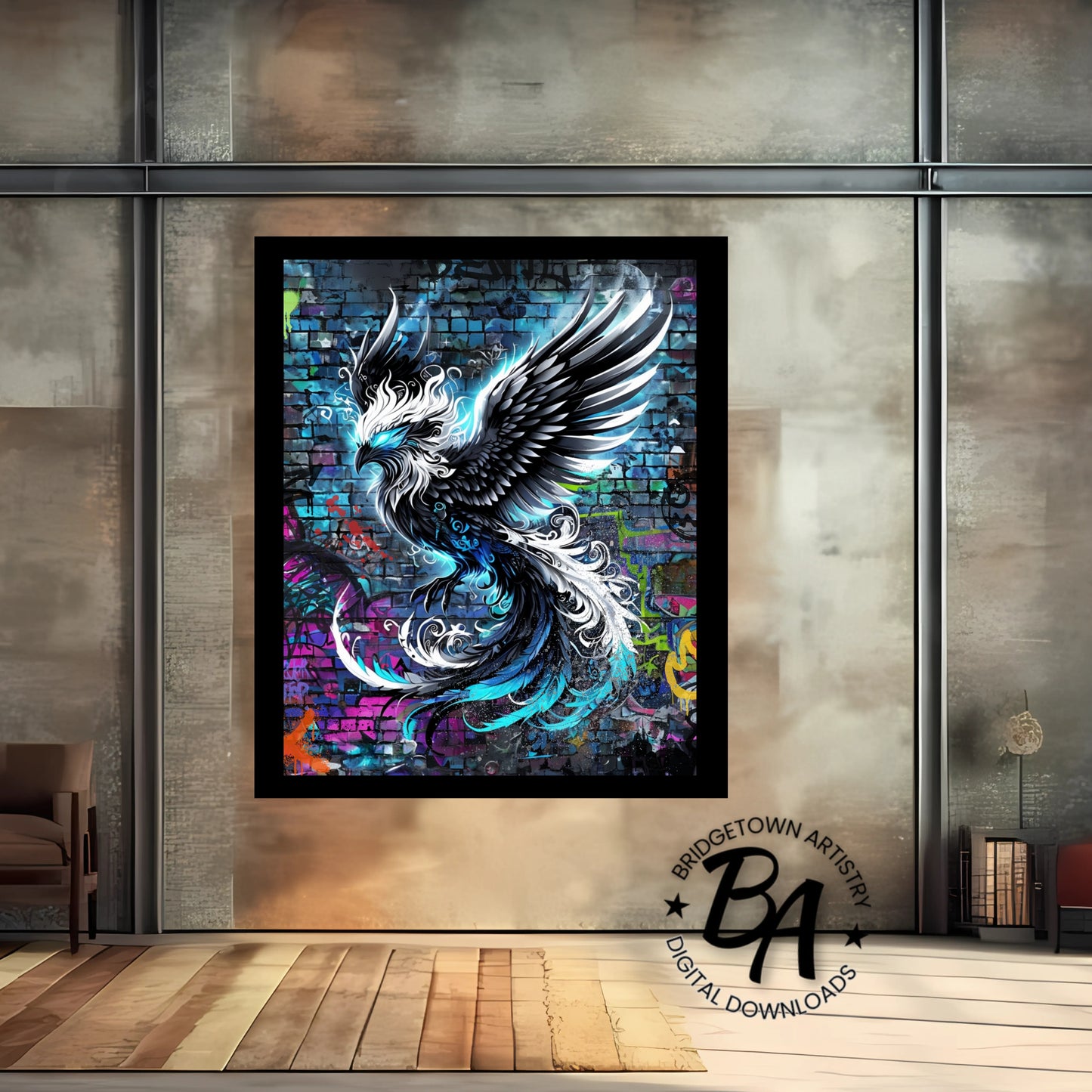 Phoenix Bird Graffiti Street Wall Art {Digital Download}