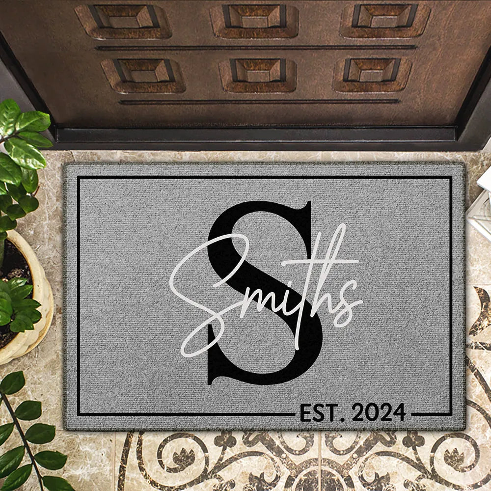 Monogram Family Name - Personalized Doormat