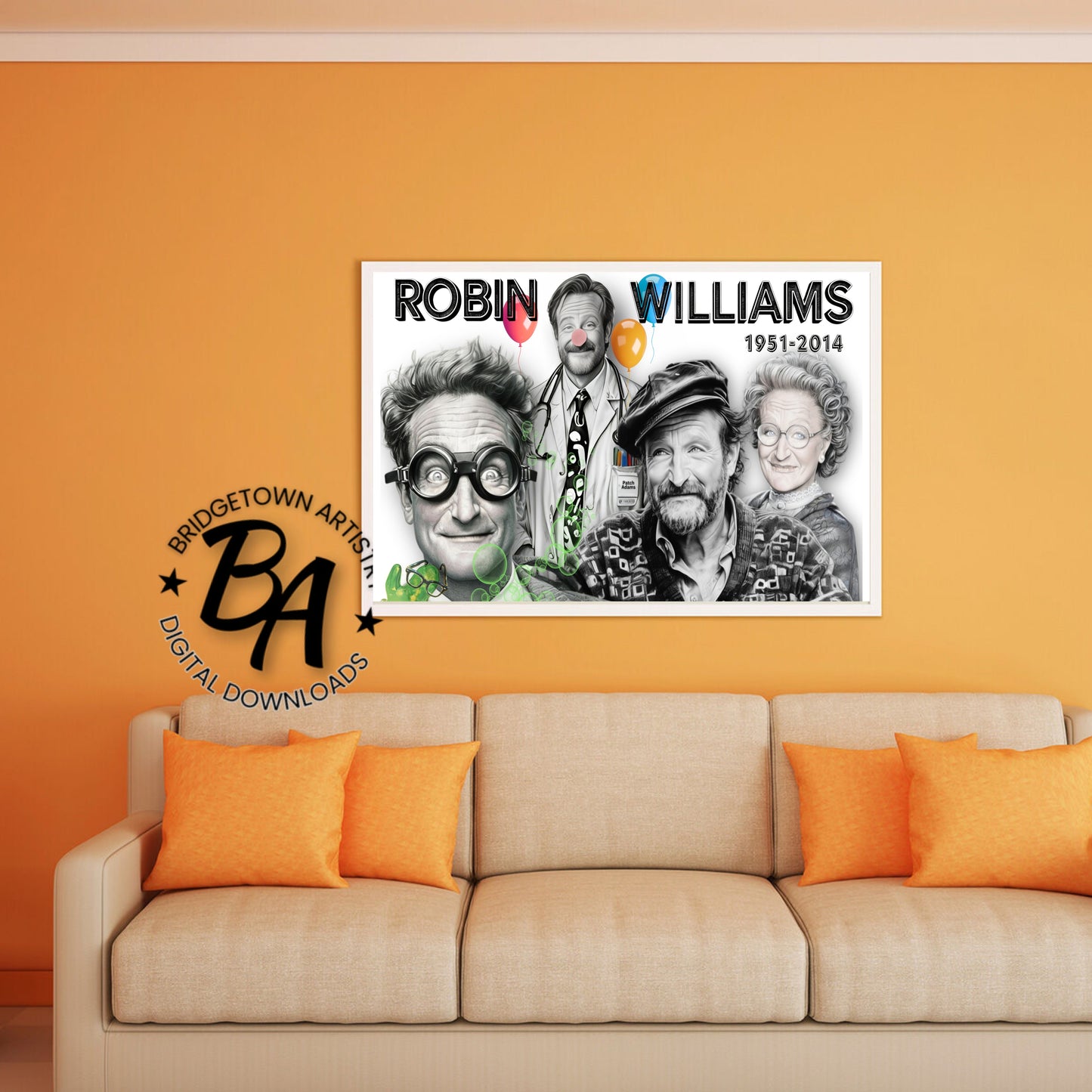 Robin Williams Fan Art  Wall Art {Digital Download}