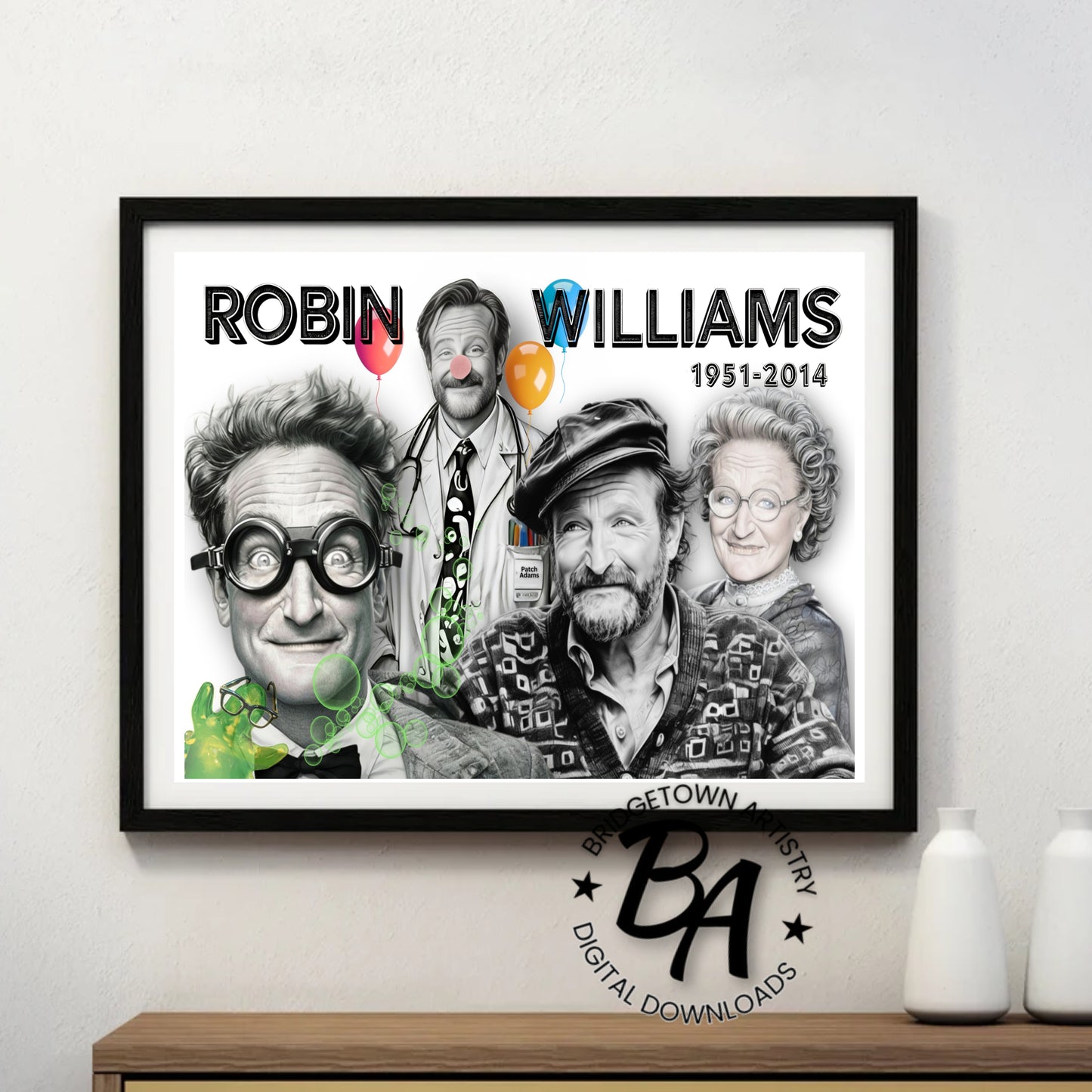 Robin Williams Fan Art  Wall Art {Digital Download}