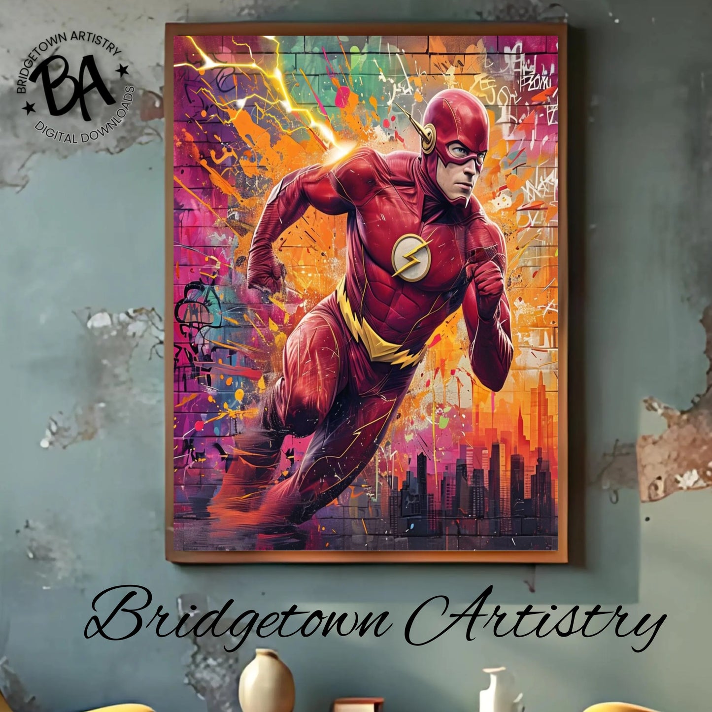 The Flash Graffiti Street Wall Art [ Digital Download ]