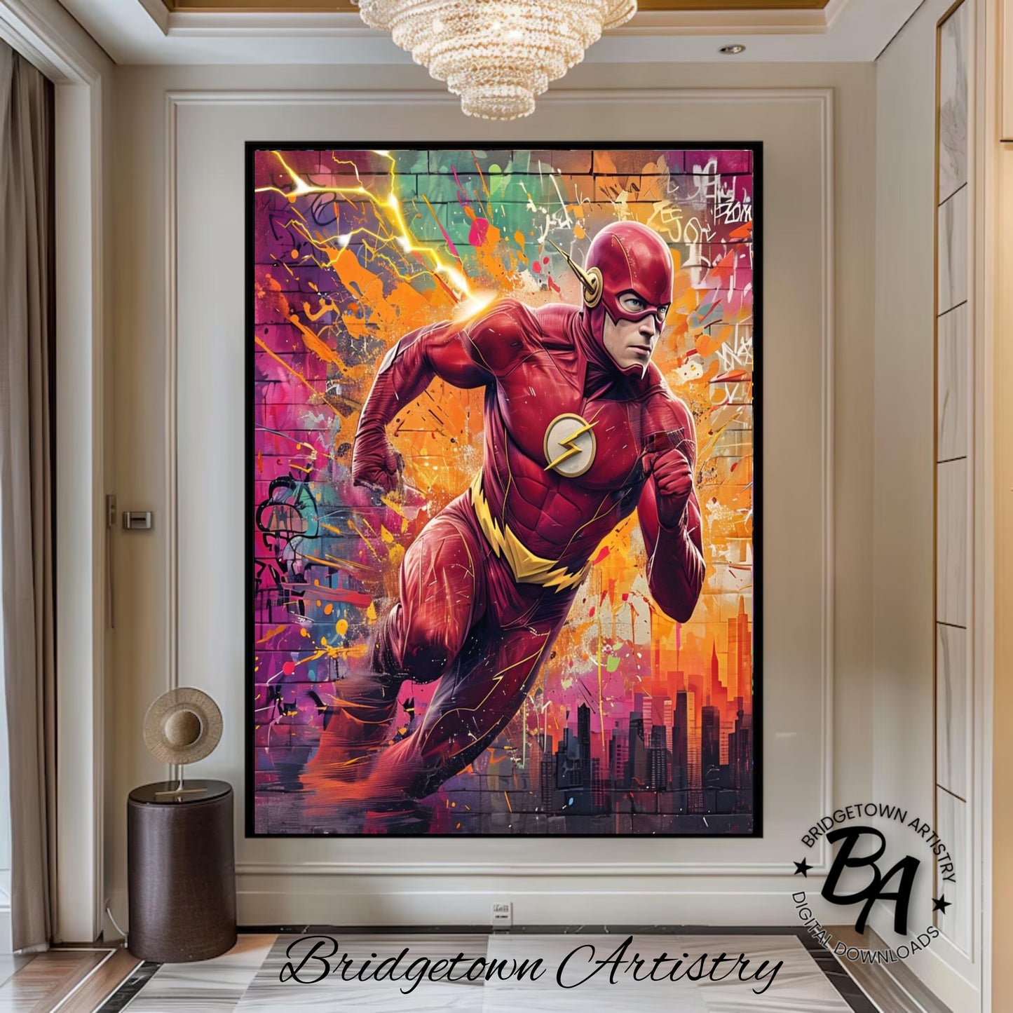 The Flash Graffiti Street Wall Art [ Digital Download ]