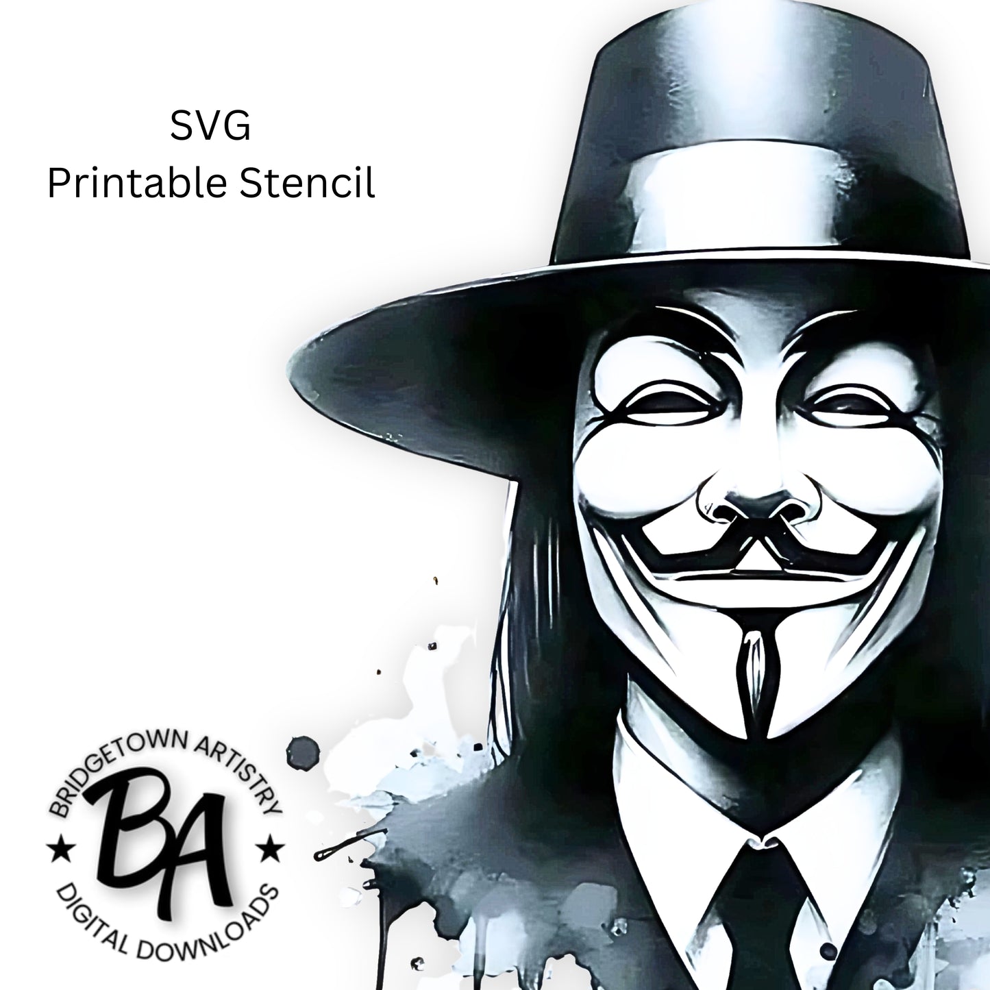 V For Vendetta Tattoo Design [Digital Download ]