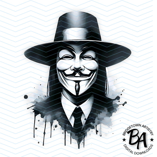 V For Vendetta Tattoo Design [Digital Download ]