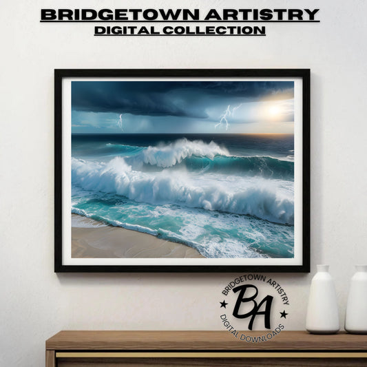 Stormy Beach Photo Art {Digital Download}