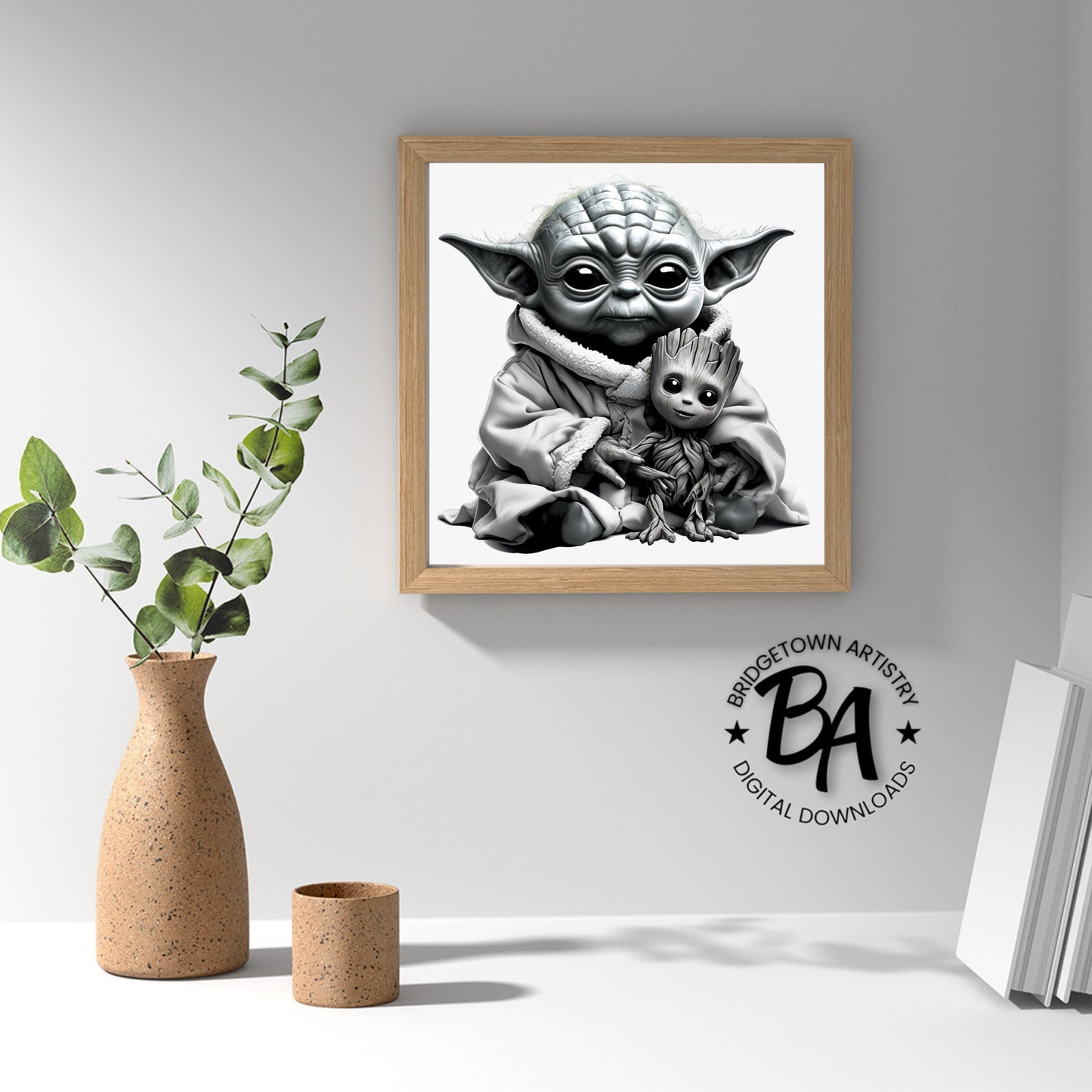 Yoda & Groot Surrealism Wall Art [ Digital Download ] Fan Art