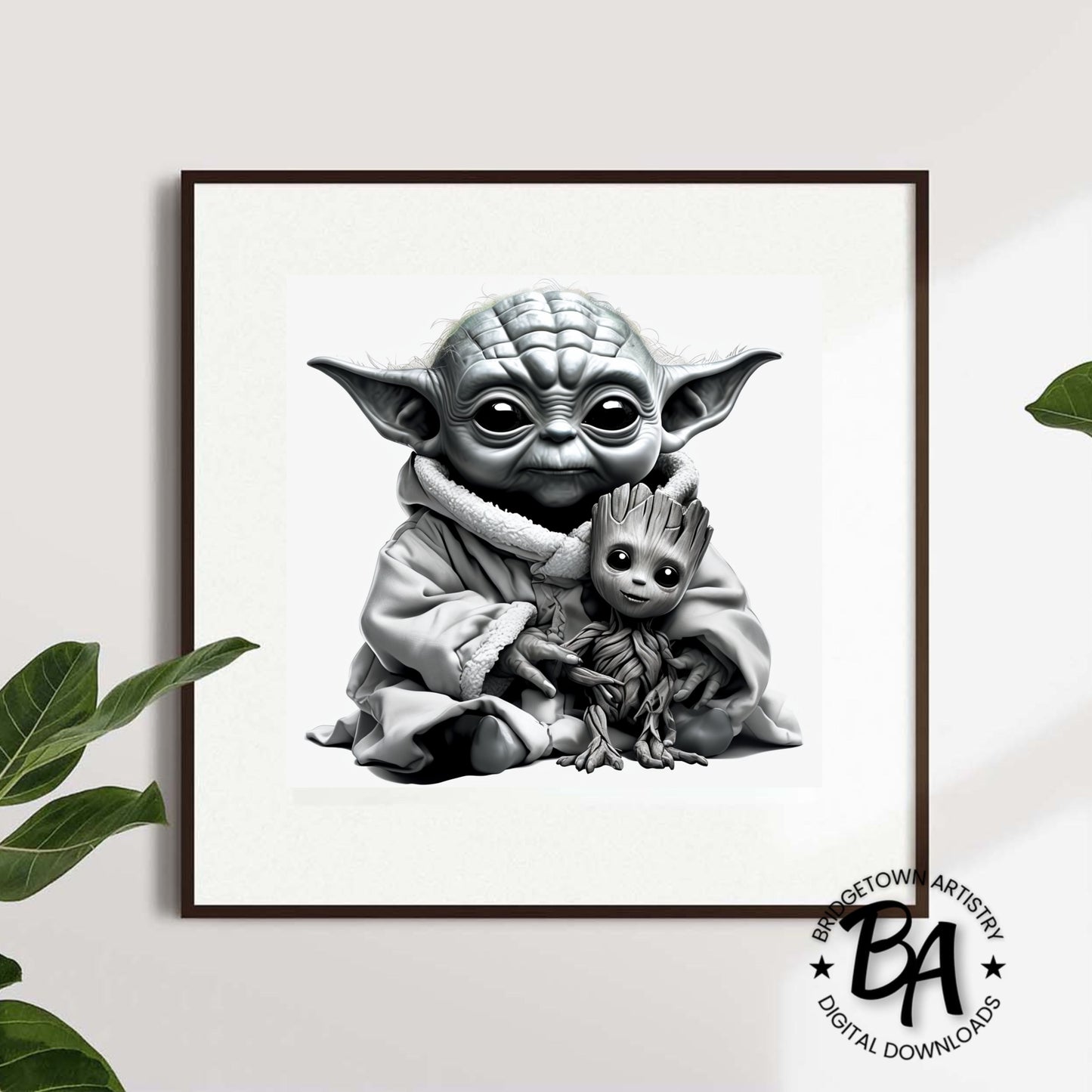 Yoda & Groot Surrealism Wall Art [ Digital Download ] Fan Art