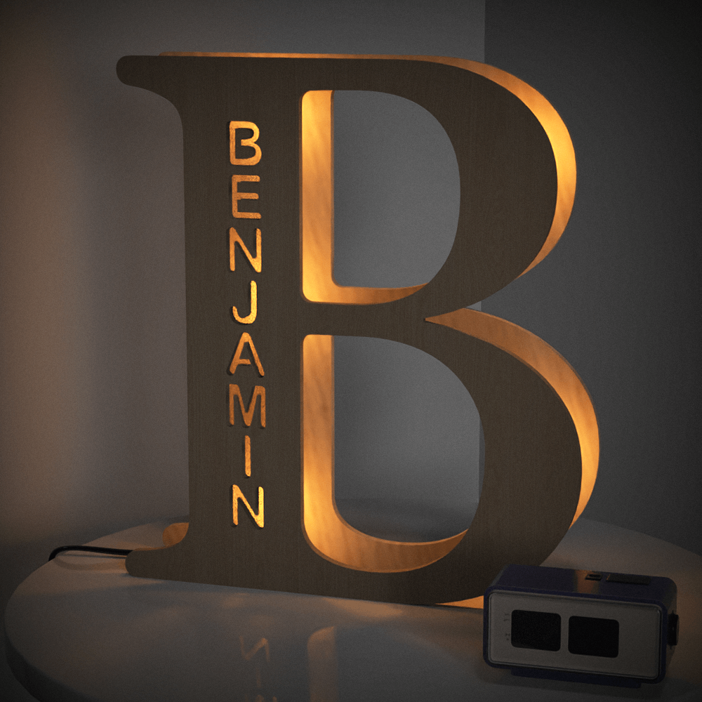 Personalized Wooden Letter Lamp – A Unique Night Light for Any Name