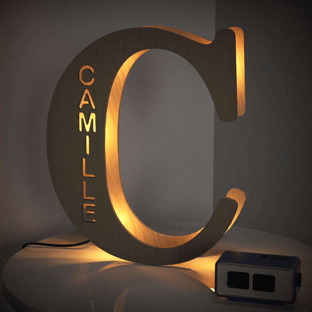 Personalized Wooden Letter Lamp – A Unique Night Light for Any Name