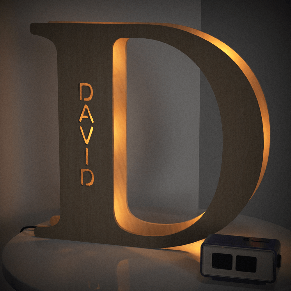 Personalized Wooden Letter Lamp – A Unique Night Light for Any Name