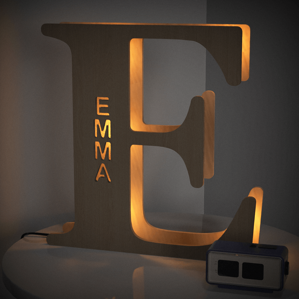 Personalized Wooden Letter Lamp – A Unique Night Light for Any Name