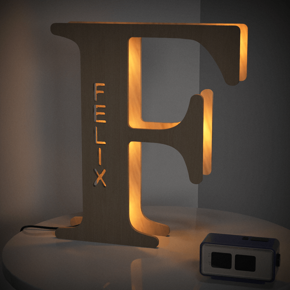 Personalized Wooden Letter Lamp – A Unique Night Light for Any Name