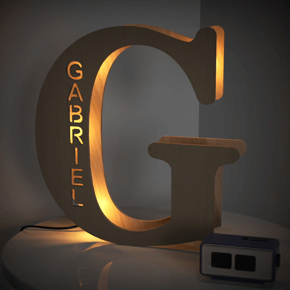 Personalized Wooden Letter Lamp – A Unique Night Light for Any Name