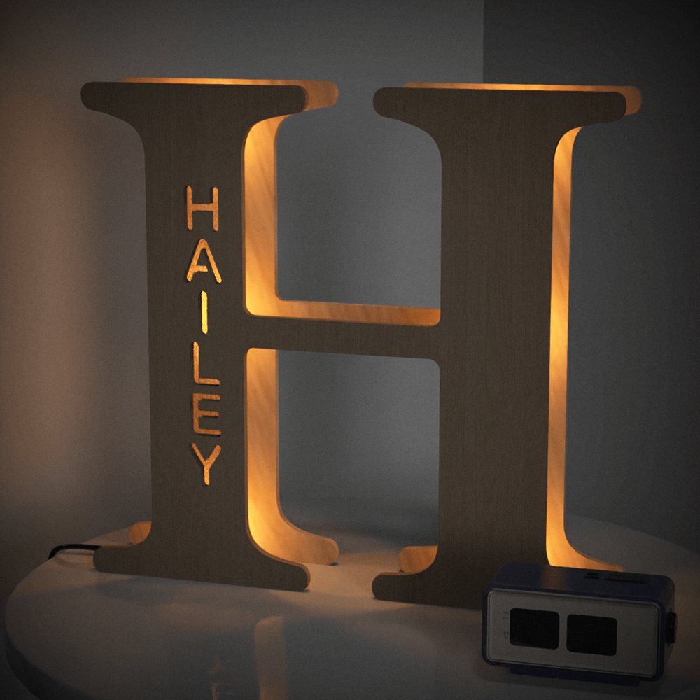 Personalized Wooden Letter Lamp – A Unique Night Light for Any Name