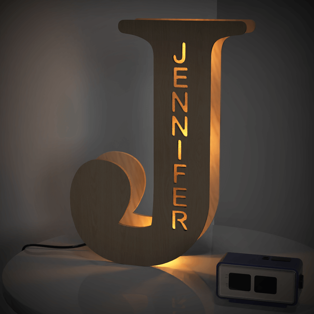 Personalized Wooden Letter Lamp – A Unique Night Light for Any Name