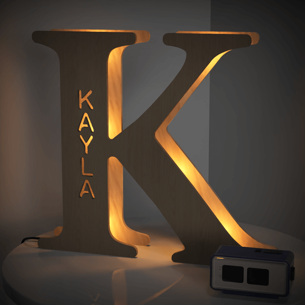 Personalized Wooden Letter Lamp – A Unique Night Light for Any Name