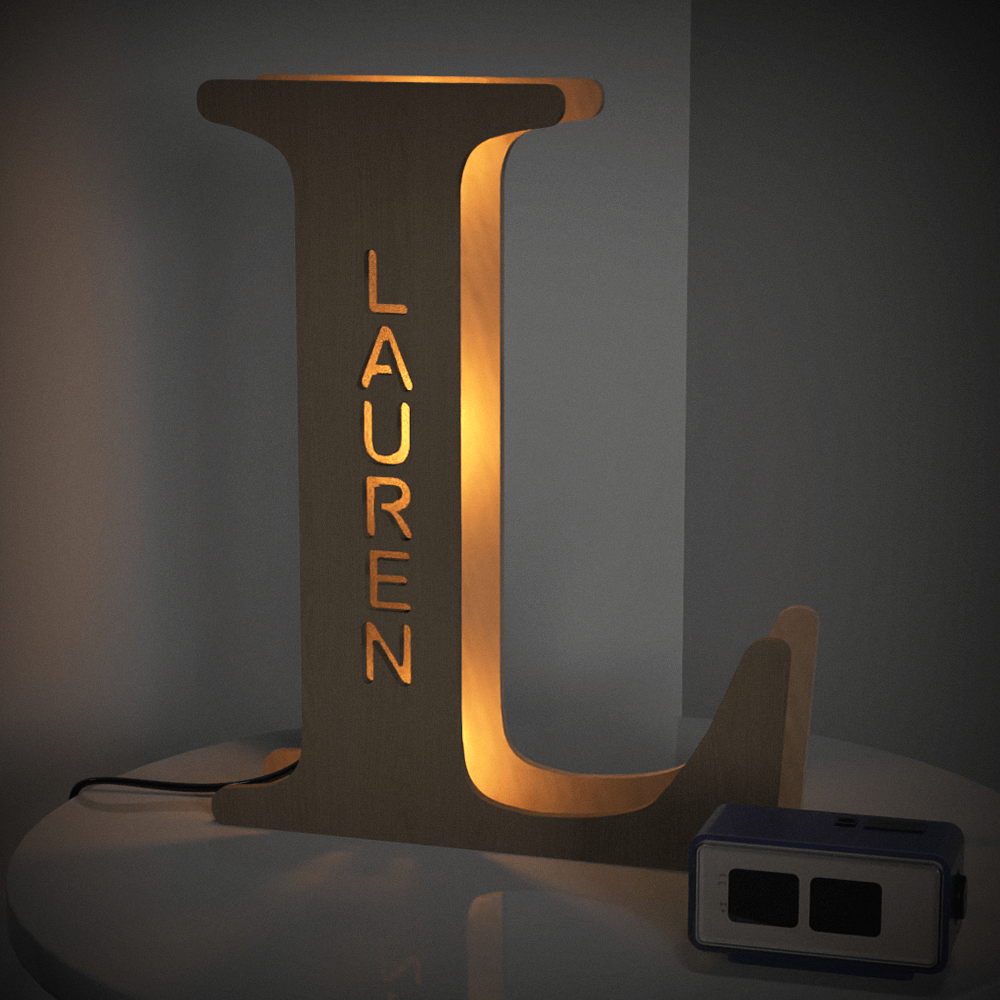 Personalized Wooden Letter Lamp – A Unique Night Light for Any Name