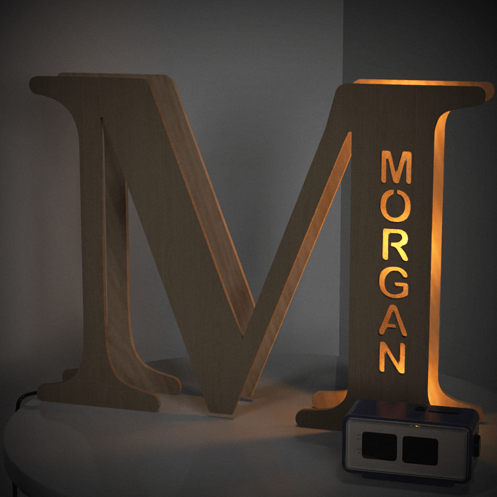 Personalized Wooden Letter Lamp – A Unique Night Light for Any Name