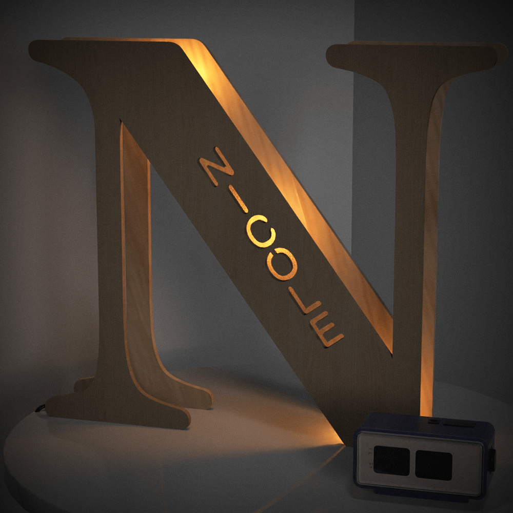 Personalized Wooden Letter Lamp – A Unique Night Light for Any Name