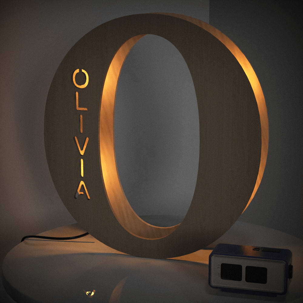 Personalized Wooden Letter Lamp – A Unique Night Light for Any Name