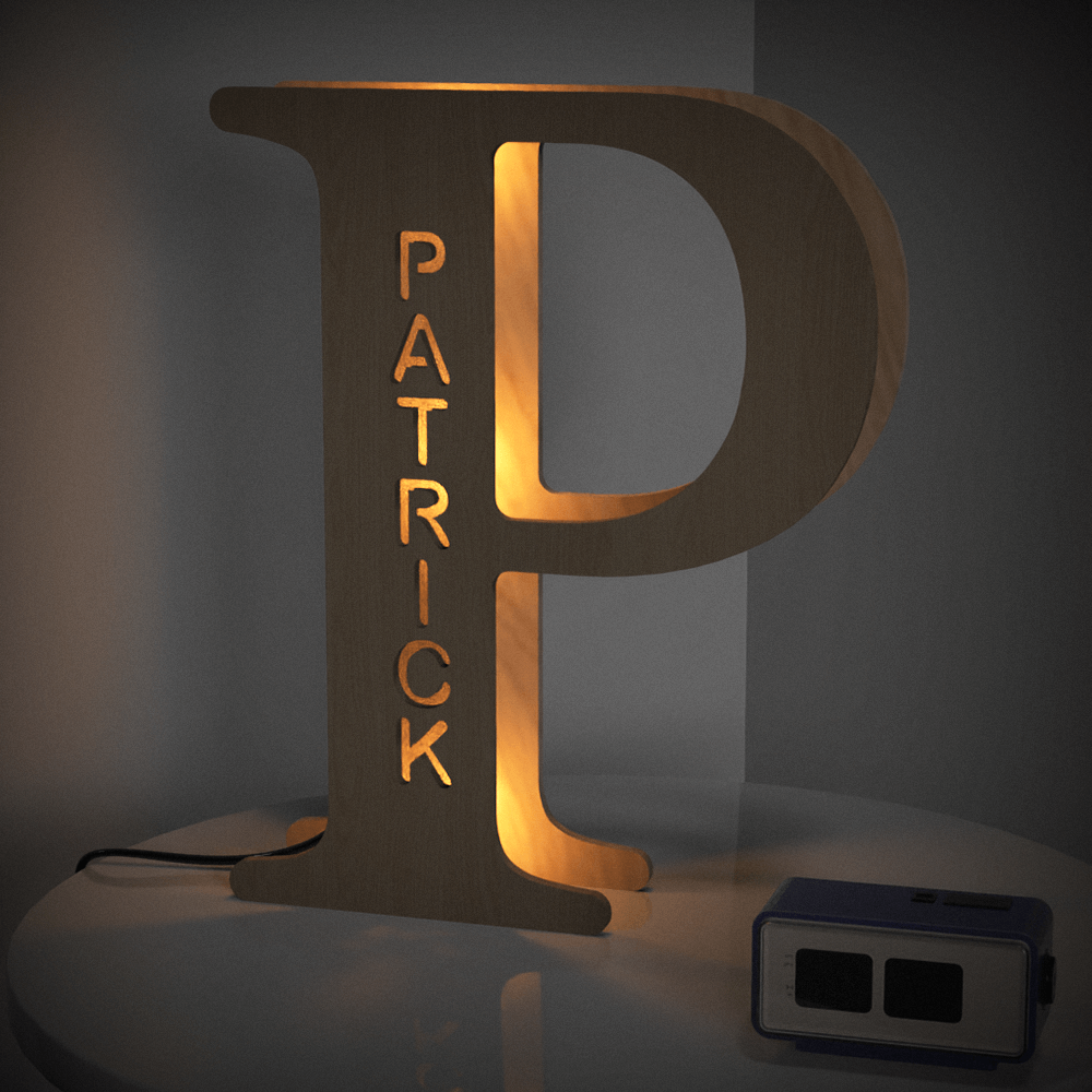 Personalized Wooden Letter Lamp – A Unique Night Light for Any Name