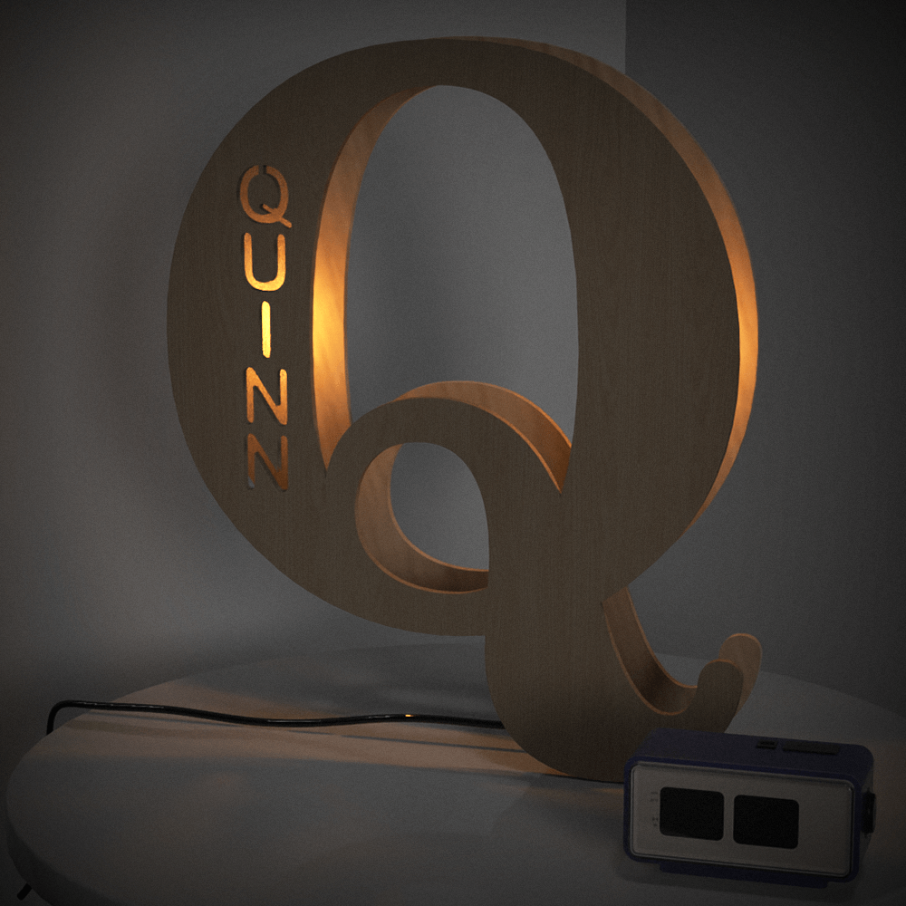 Personalized Wooden Letter Lamp – A Unique Night Light for Any Name