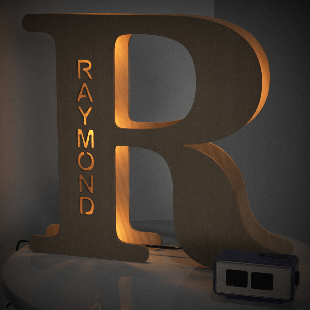 Personalized Wooden Letter Lamp – A Unique Night Light for Any Name