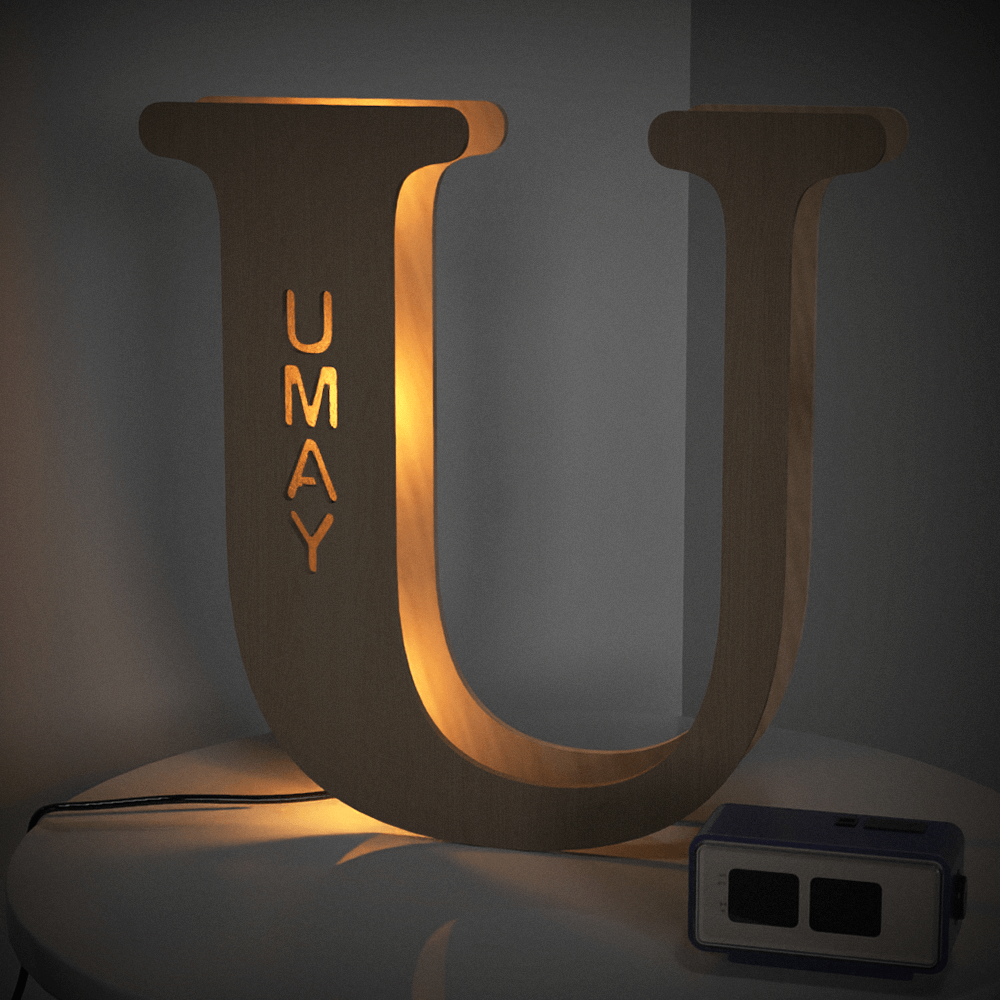 Personalized Wooden Letter Lamp – A Unique Night Light for Any Name