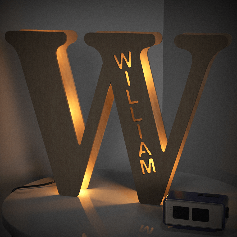 Personalized Wooden Letter Lamp – A Unique Night Light for Any Name