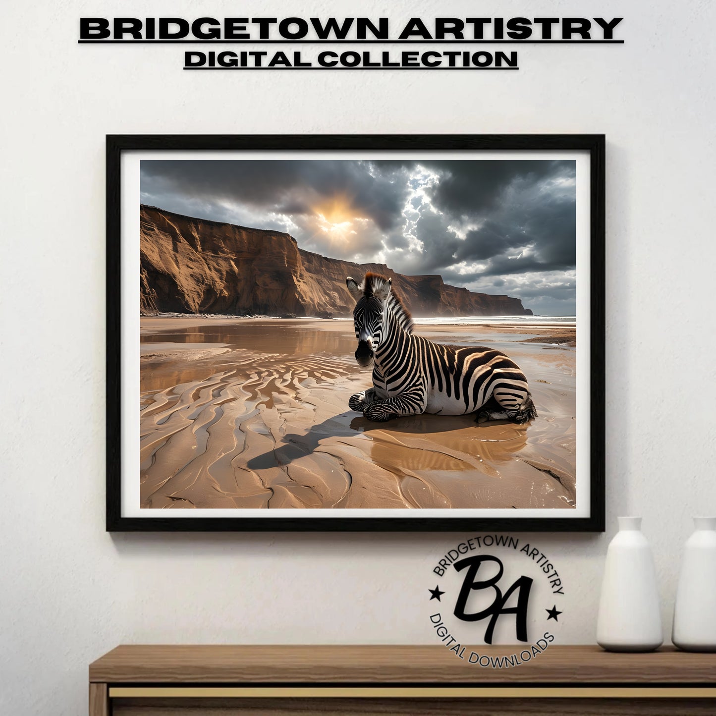 Zebra Beach Photo Art {Digital Download}