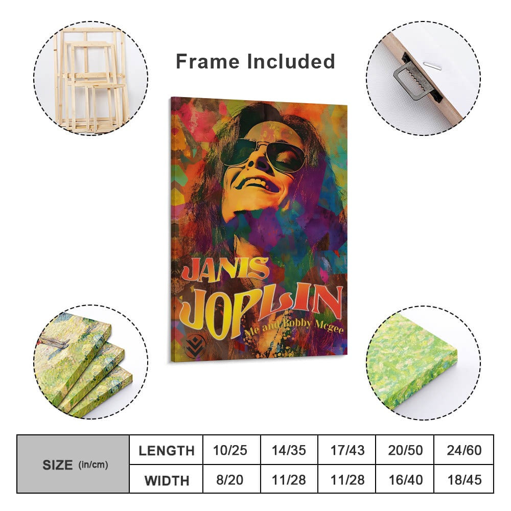 Janis Joplin Framed Canvas (18x24)