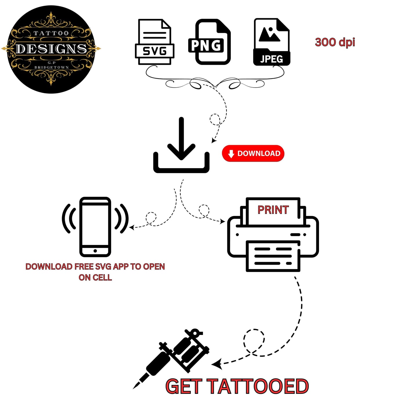 Voodoo Doll Tattoo Design [ Digital Download ]