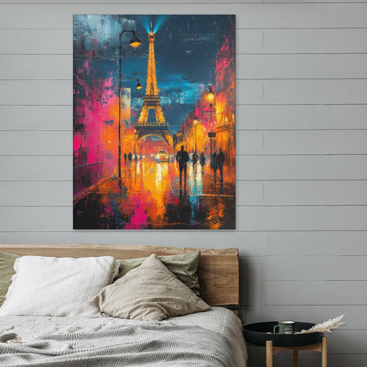 Paris Eiffel Tower Abstract Canvas Print (18x24)