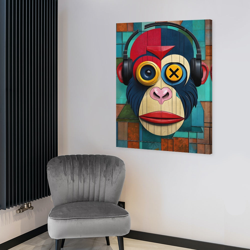 Monkey Abstract Canvas Print (18x24)