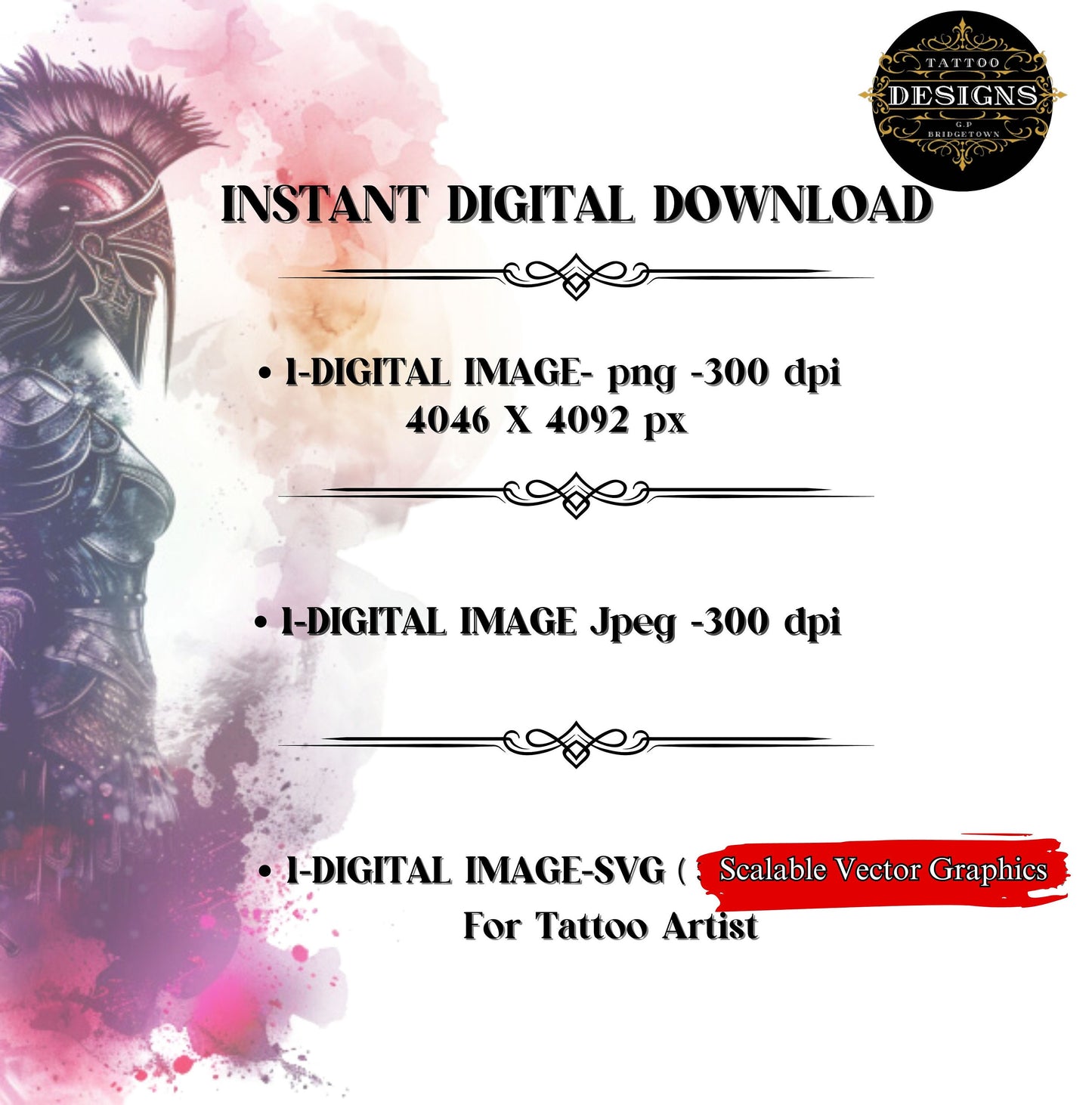 Valkyrie Tattoo Design [ Digital Download ] Norse Art